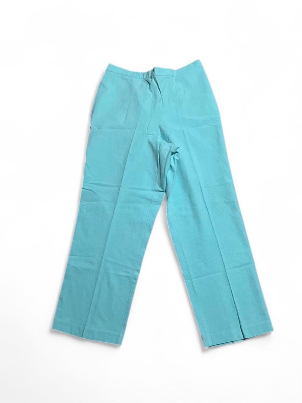 Alfred Dunner Women’s Aqua/Turquoise Straight-Leg Chinos